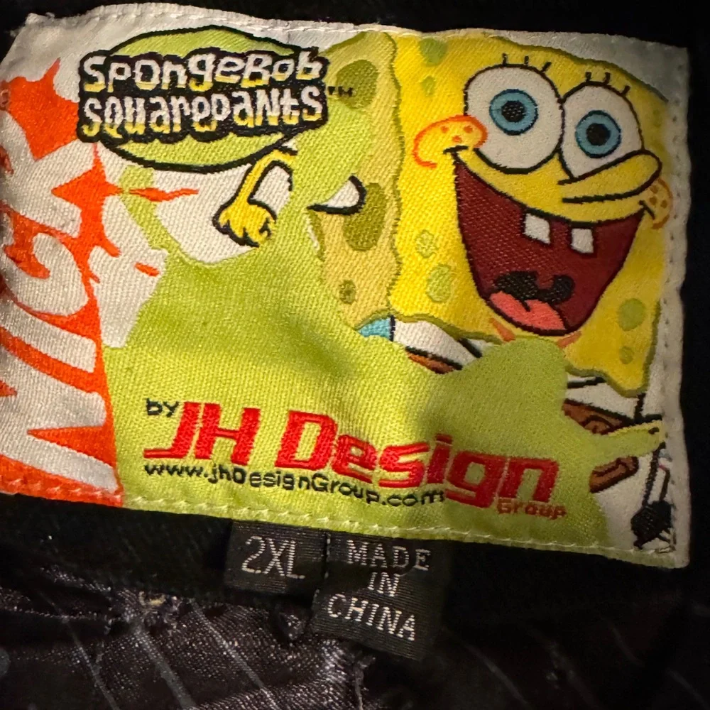 Vintage Nickelodeon Sponge Bob NASCAR racing men’s jacket 2XL JH Design black - Picture 3 of 6